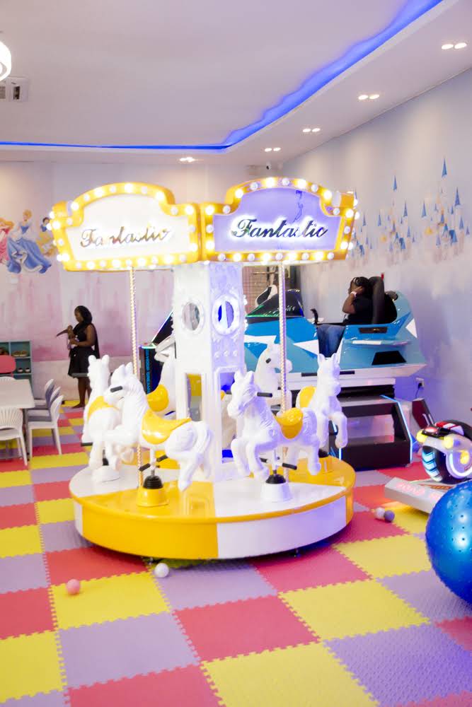 Fantastic carousel with rotating horses